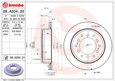 Brake Disc BREMBO 09.A334.20