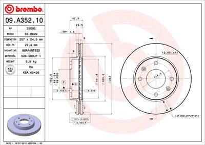 Brake Disc BREMBO 09.A352.10