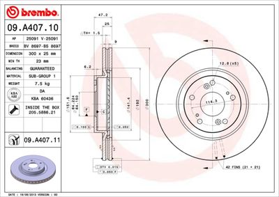Brake Disc BREMBO 09.A407.10