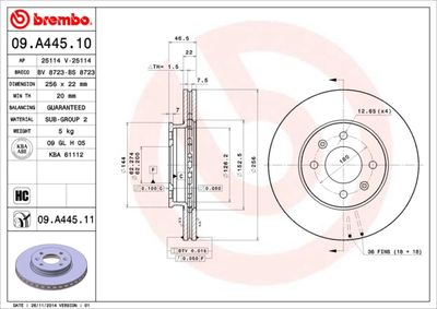 Brake Disc BREMBO 09.A445.10