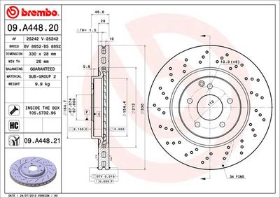 Brake Disc BREMBO 09.A448.21