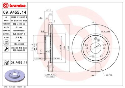 Brake Disc BREMBO 09.A455.14