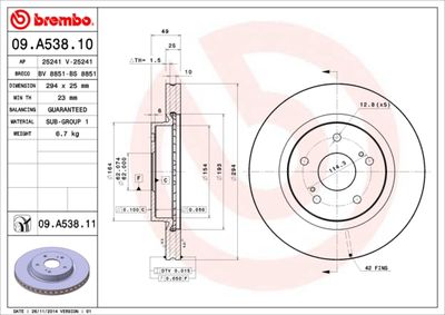 Brake Disc BREMBO 09.A538.11