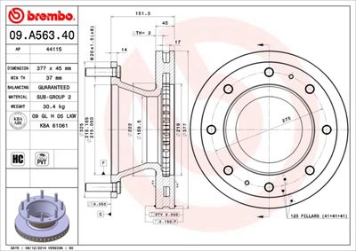 Brake Disc BREMBO 09.A563.40