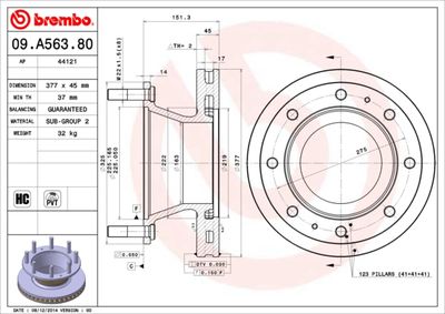 Brake Disc BREMBO 09.A563.80