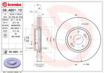 Brake Disc BREMBO 09.A601.11