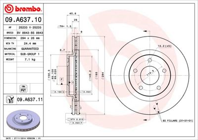 Brake Disc BREMBO 09.A637.11