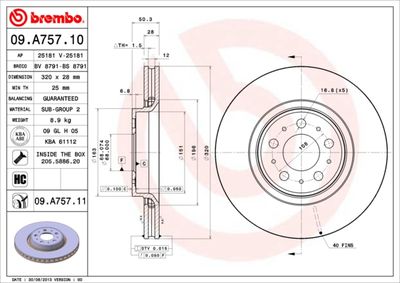 Brake Disc BREMBO 09.A757.10
