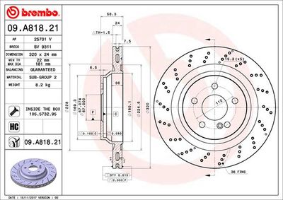 Brake Disc BREMBO 09.A818.21