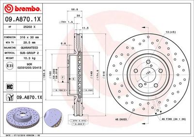Brake Disc BREMBO 09.A870.1X
