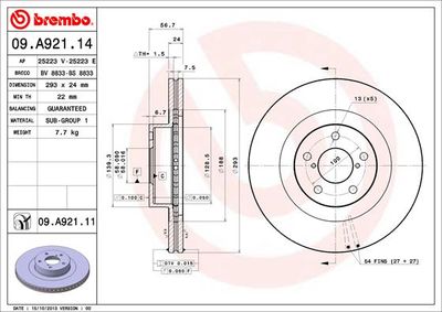 Brake Disc BREMBO 09.A921.11