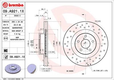 Brake Disc BREMBO 09.A921.1X