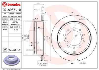 Brake Disc BREMBO 09.A967.11