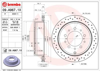 Brake Disc BREMBO 09.A967.1X