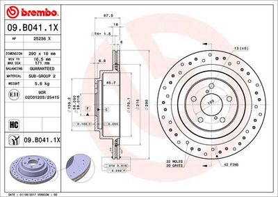 Brake Disc BREMBO 09.B041.1X