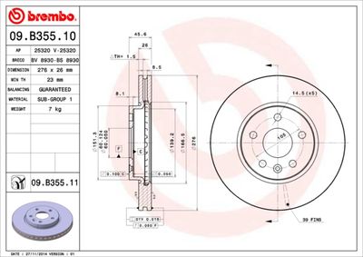 Brake Disc BREMBO 09.B355.10