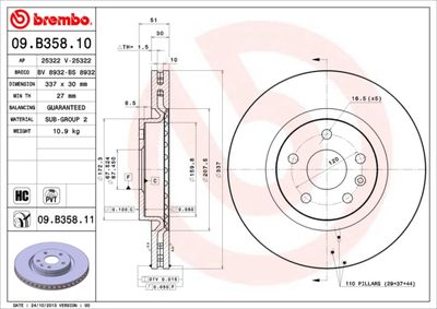 Brake Disc BREMBO 09.B358.10