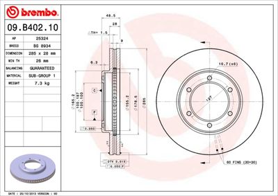 Brake Disc BREMBO 09.B402.10
