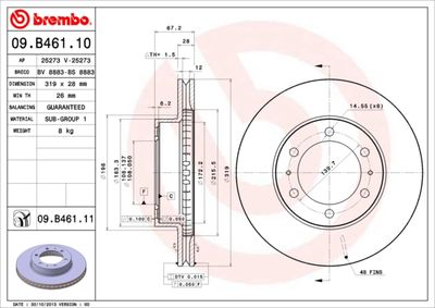 Brake Disc BREMBO 09.B461.11
