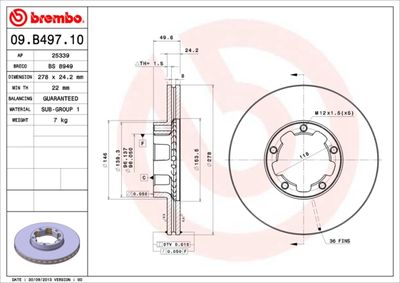 Brake Disc BREMBO 09.B497.10