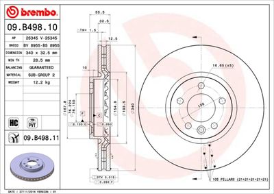 Brake Disc BREMBO 09.B498.11