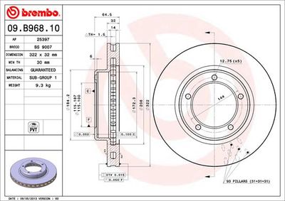 Brake Disc BREMBO 09.B968.11