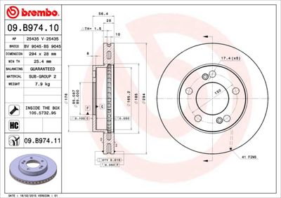 Brake Disc BREMBO 09.B974.11