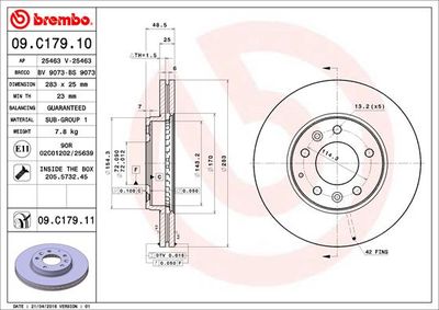 Brake Disc BREMBO 09.C179.11