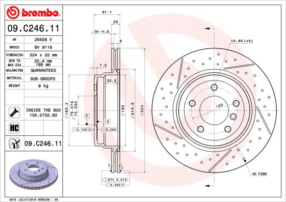 BREMBO 09.C246.11 Brake Disc