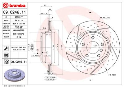 Brake Disc BREMBO 09.C246.11