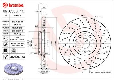 Brake Disc BREMBO 09.C306.1X