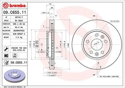 Brake Disc BREMBO 09.C655.11