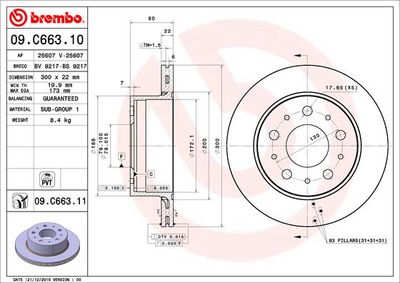 Brake Disc BREMBO 09.C663.11
