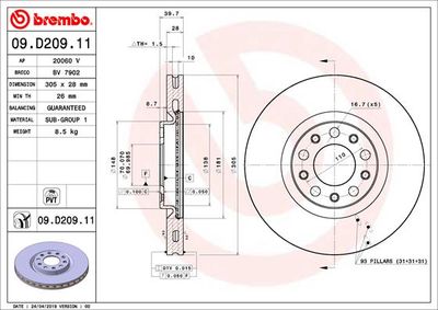 Brake Disc BREMBO 09.D209.11
