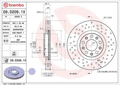 Brake Disc BREMBO 09.D209.1X
