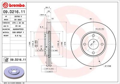 Brake Disc BREMBO 09.D216.11