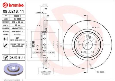 Brake Disc BREMBO 09.D218.11