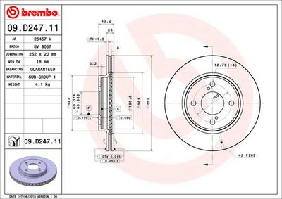 Brake Disc BREMBO 09.D247.11