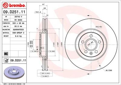 Brake Disc BREMBO 09.D251.11