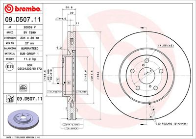 Brake Disc BREMBO 09.D507.11