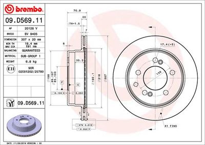 Brake Disc BREMBO 09.D569.11