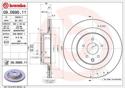 Brake Disc BREMBO 09.D690.11