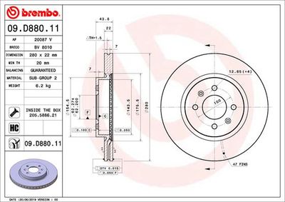 Brake Disc BREMBO 09.D880.11