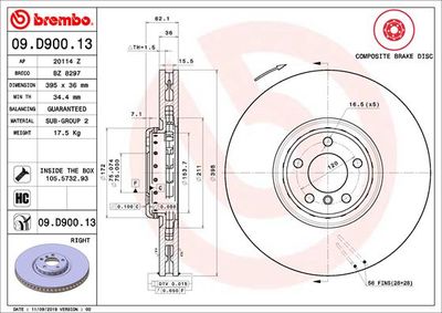 Brake Disc BREMBO 09.D900.13