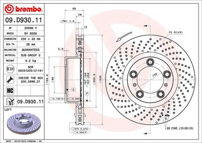 Brake Disc BREMBO 09.D930.11