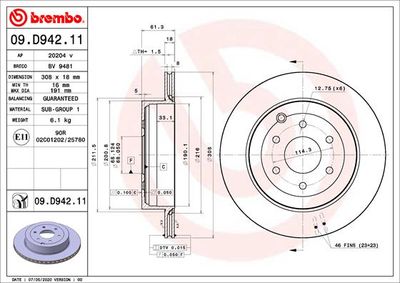 Brake Disc BREMBO 09.D942.11