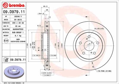 Brake Disc BREMBO 09.D979.11