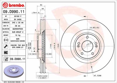 Brake Disc BREMBO 09.D990.11