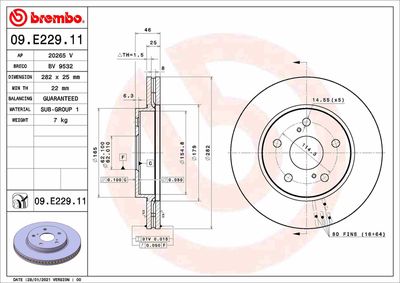 Brake Disc BREMBO 09.E229.11