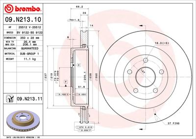 Brake Disc BREMBO 09.N213.11